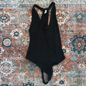 Free People Black Speed Dial Bodysuit - Size S